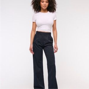 Abercrombie & Fitch Navy Pinstripe Wide Leg Pants
